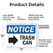 Signmission Trash Can (Right Arrow), 14 in W x Rectangle, Plastic OS-2PACK-NS-P-1014-L-18724 - alternate 5